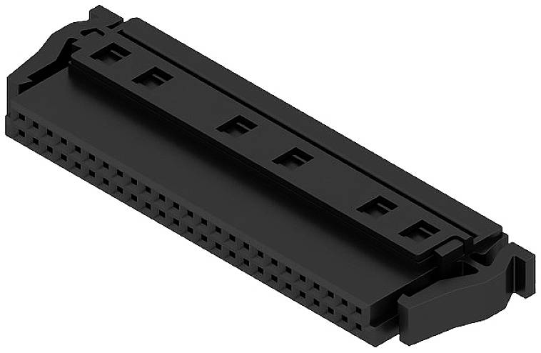 Photo d'un connecteur noir pour ordinateur, généralement utilisé pour les connexions internes sur une carte mère ou pour raccorder des composants.