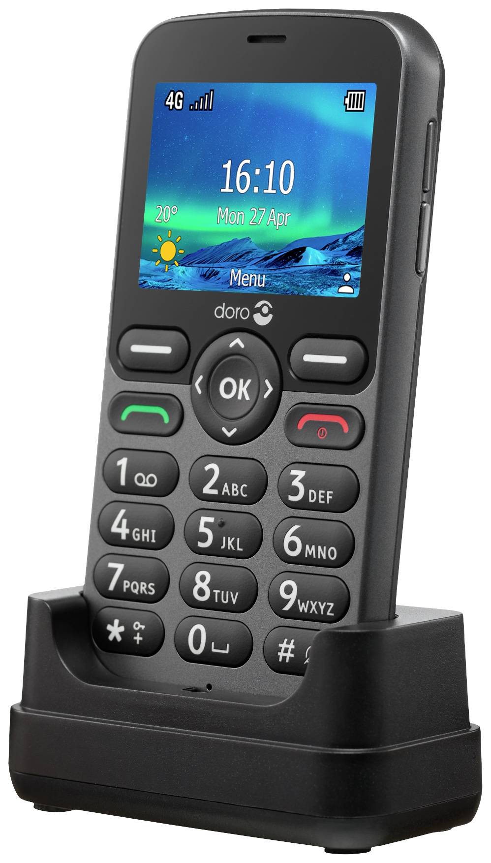 doro 5860 Téléphone portable pour séniors avec station de charge graphite-4