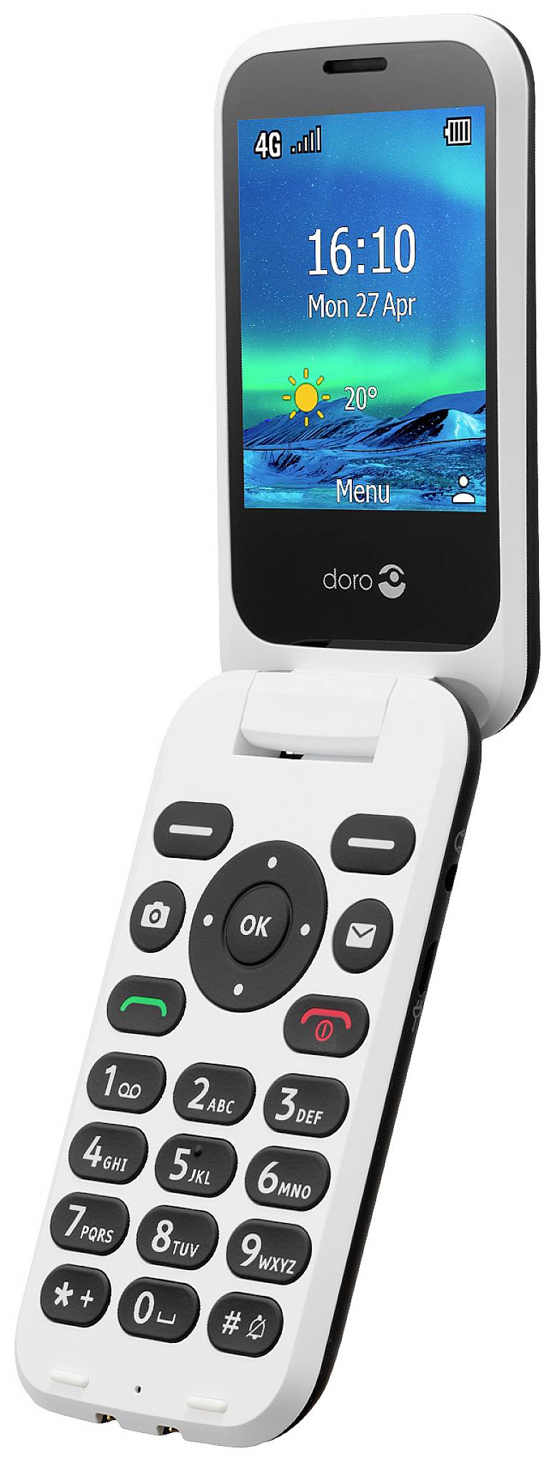 doro 6820 Téléphone portable à clapet pour séniors avec station de charge noir-2