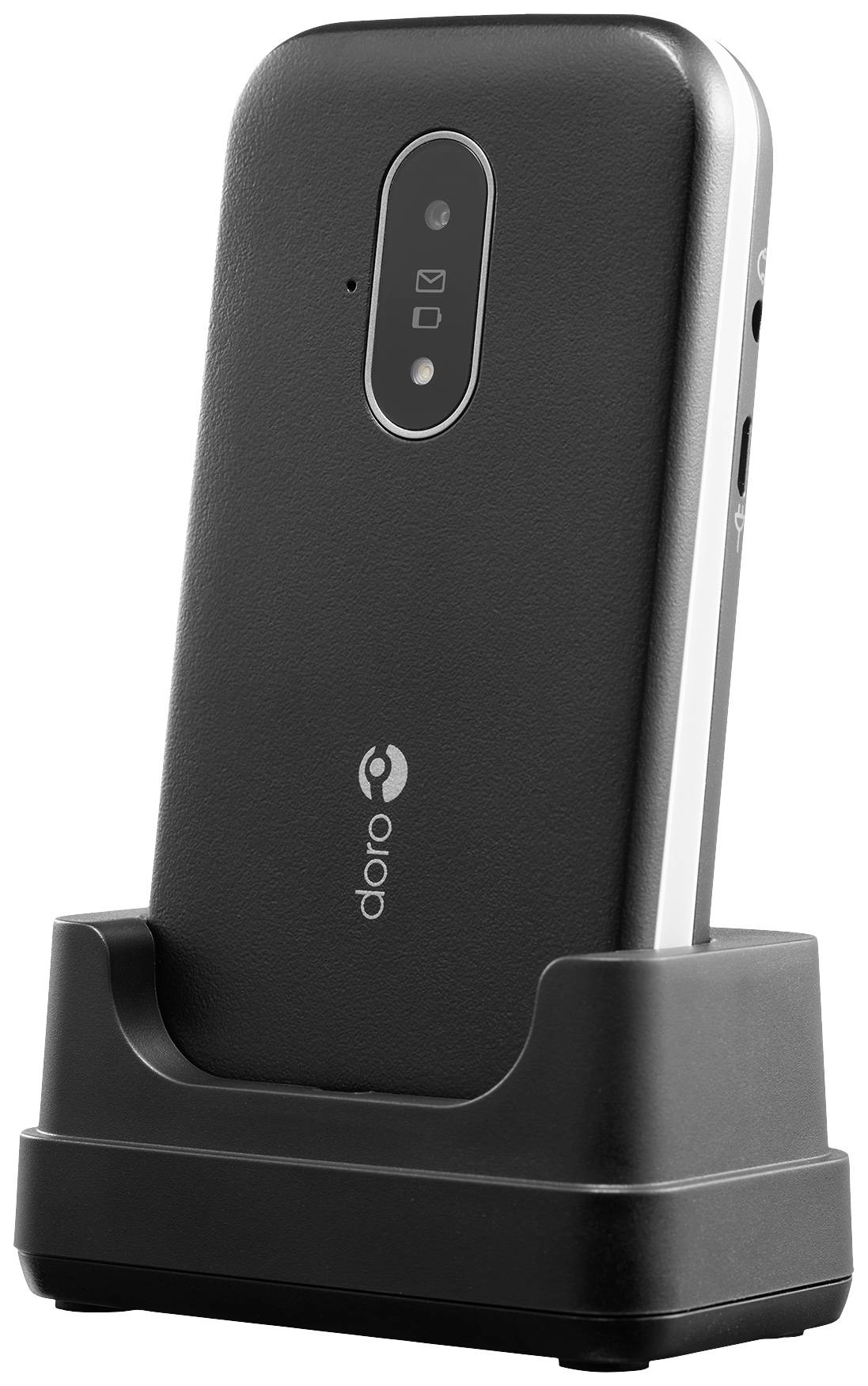 doro 6820 Téléphone portable à clapet pour séniors avec station de charge noir-6