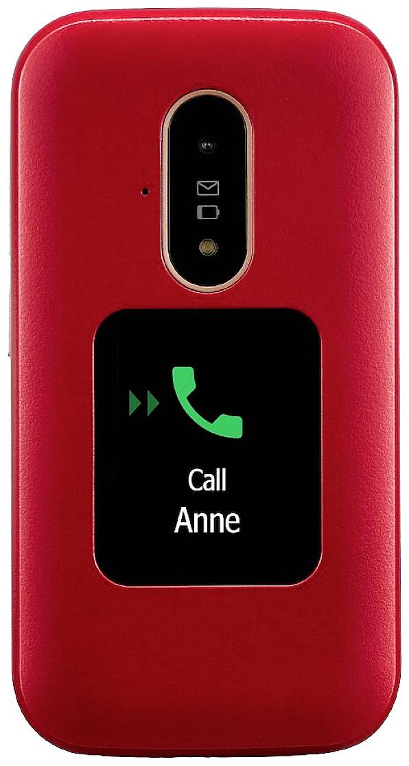 doro 6880 Téléphone portable à clapet pour séniors avec station de charge rouge-3