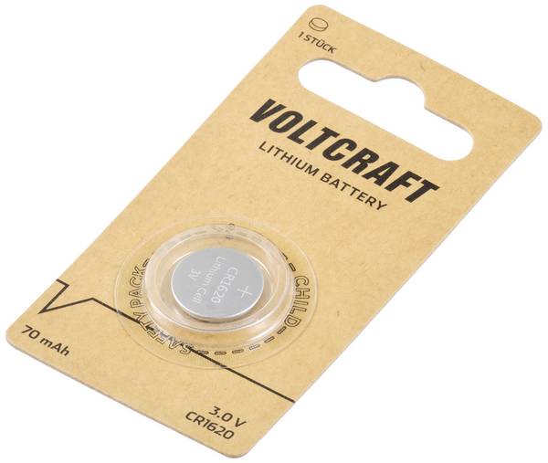 VOLTCRAFT Pile bouton CR 1620 3 V 1 pc(s) 70 mAh lithium LM1620