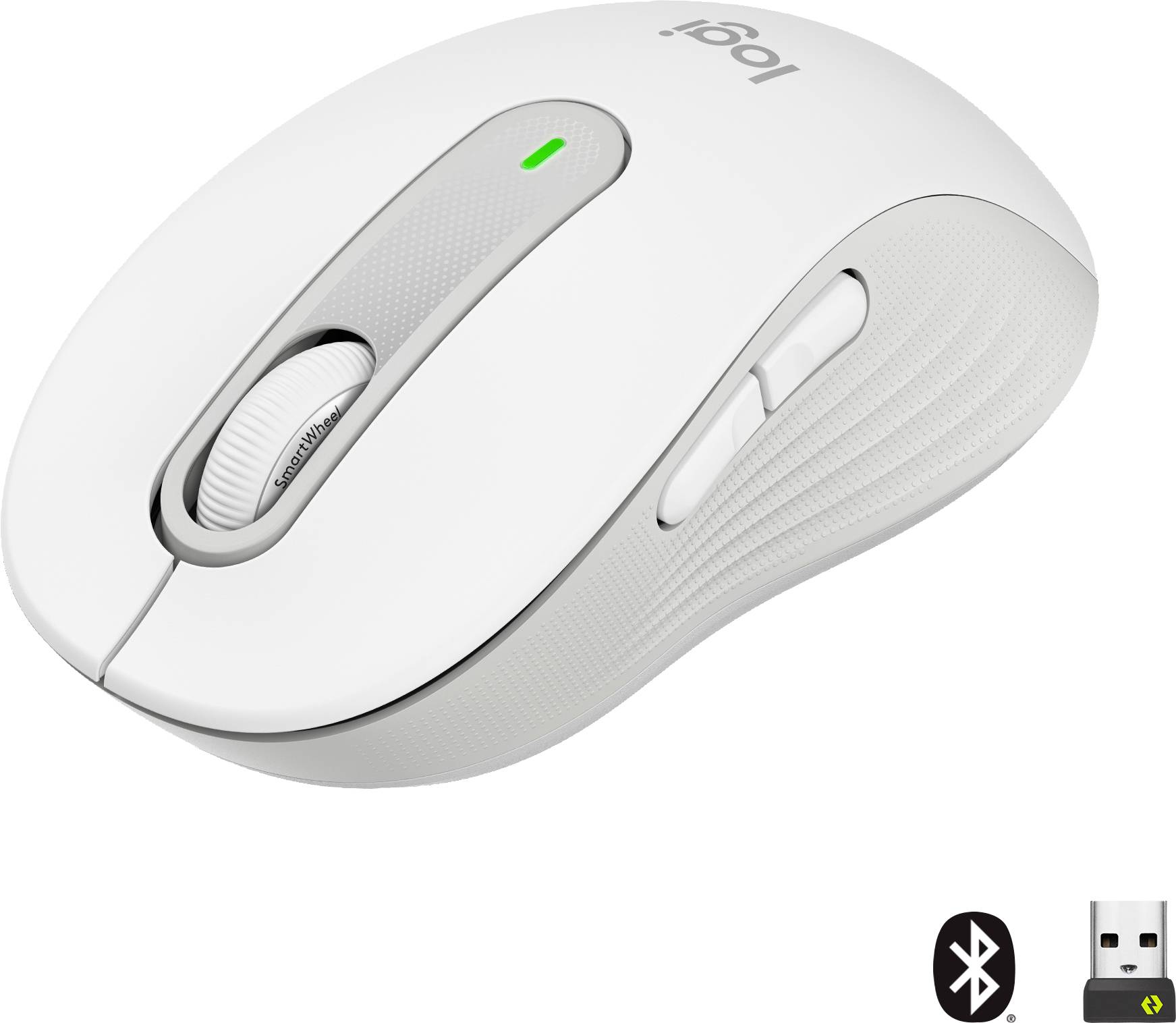 Logitech Signature M650 Souris radio, Bluetooth Taille: M optique blanc 5 Boutons 4000 dpi