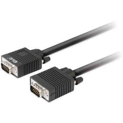 Deux câbles VGA avec fiches noires et connecteurs métalliques gris, utilisés pour raccorder des écrans à des ordinateurs.