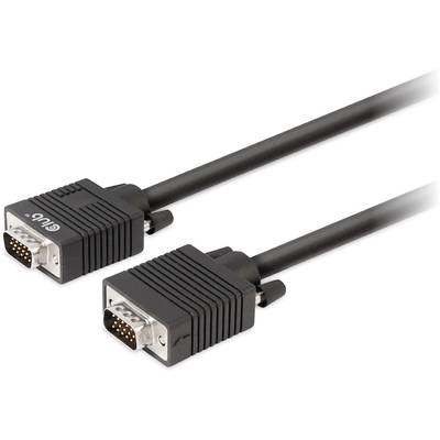 Deux câbles VGA noirs avec fiches et embouts métalliques, adaptés pour connecter des ordinateurs à des écrans.