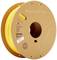 Bobine de filament PLA jaune de marque 'PolyTerra' pour imprimante 3D. Bobine en matériau recyclé, biodégradable, adaptée pour des températures de 190-230°C.