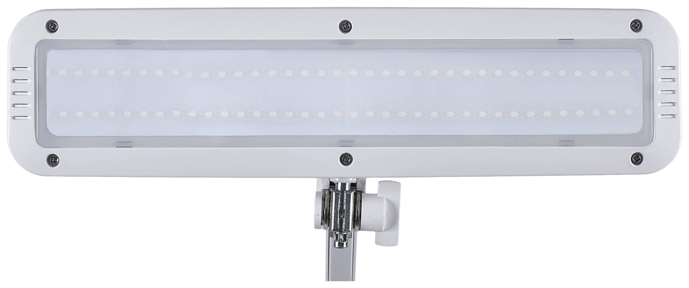 Un éclairage LED rectangulaire, orienté horizontalement, avec de nombreuses petites diodes électroluminescentes sur un support métallique.