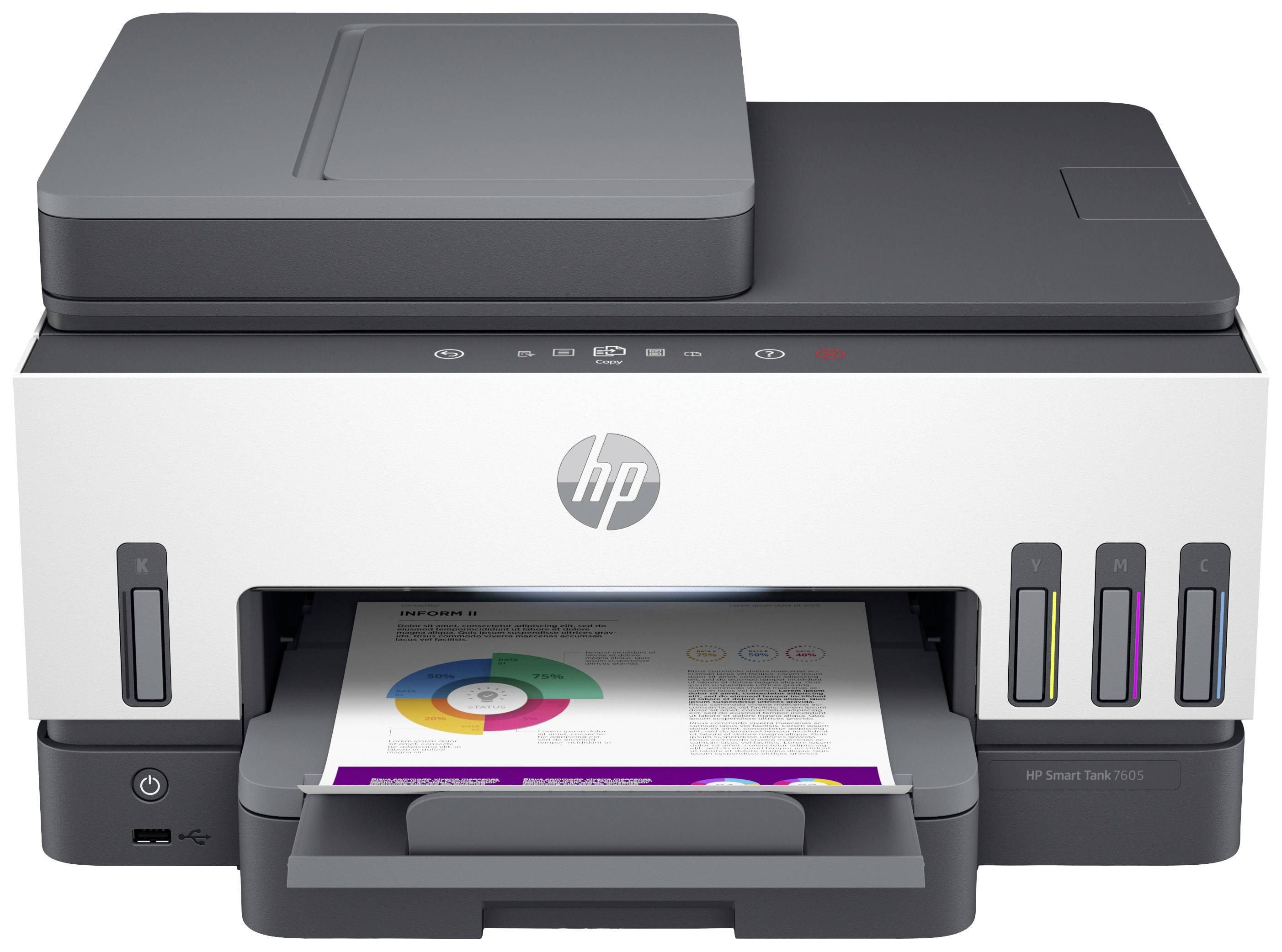 HP Smart Tank 7605 All-in-One Imprimante multifonction jet d'encre couleur A4 imprimante, scanner, photocopieur, fax sys-0
