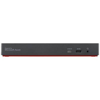 Un appareil noir portant l'inscription « Powered by Microsoft Azure », doté de ports USB et audio sur sa façade.