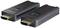 Deux dongles HDMI noirs avec logo de marque et anneau LED bleu. Ils servent à la transmission sans fil des signaux audio et vidéo.