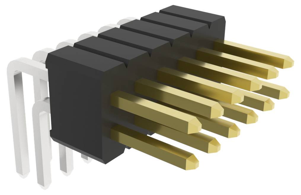 Image d'un connecteur vertical à 90 broches avec un pas de 0,8 mm et blindage de terre. Convient aux applications de signaux haute vitesse en électronique.