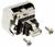 Connecteur RJ45 avec deux vis pour l'assemblage, doté d'un boîtier métallique robuste.