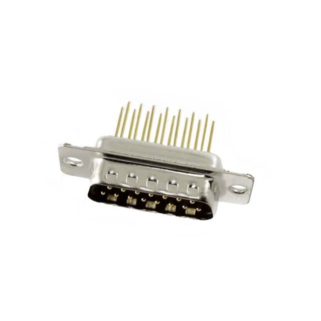 Connecteur à 9 broches avec bornes dorées et boîtier argenté, adapté aux connexions et appareils électroniques.