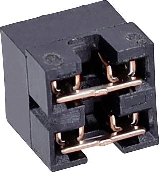 Un support de relais électrique noir à 8 broches avec des connecteurs en cuivre, conçu pour le montage et la fixation des relais dans les circuits électroniques.
