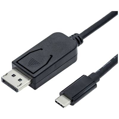 Câble adaptateur DisplayPort vers USB-C montrant les connecteurs pour relier des appareils avec des ports différents.