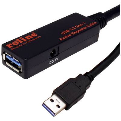 Câble répéteur USB 3.2 Gen 1 actif avec connexion d'alimentation 5V. Adapté pour prolonger les connexions USB sur de plus grandes distances.