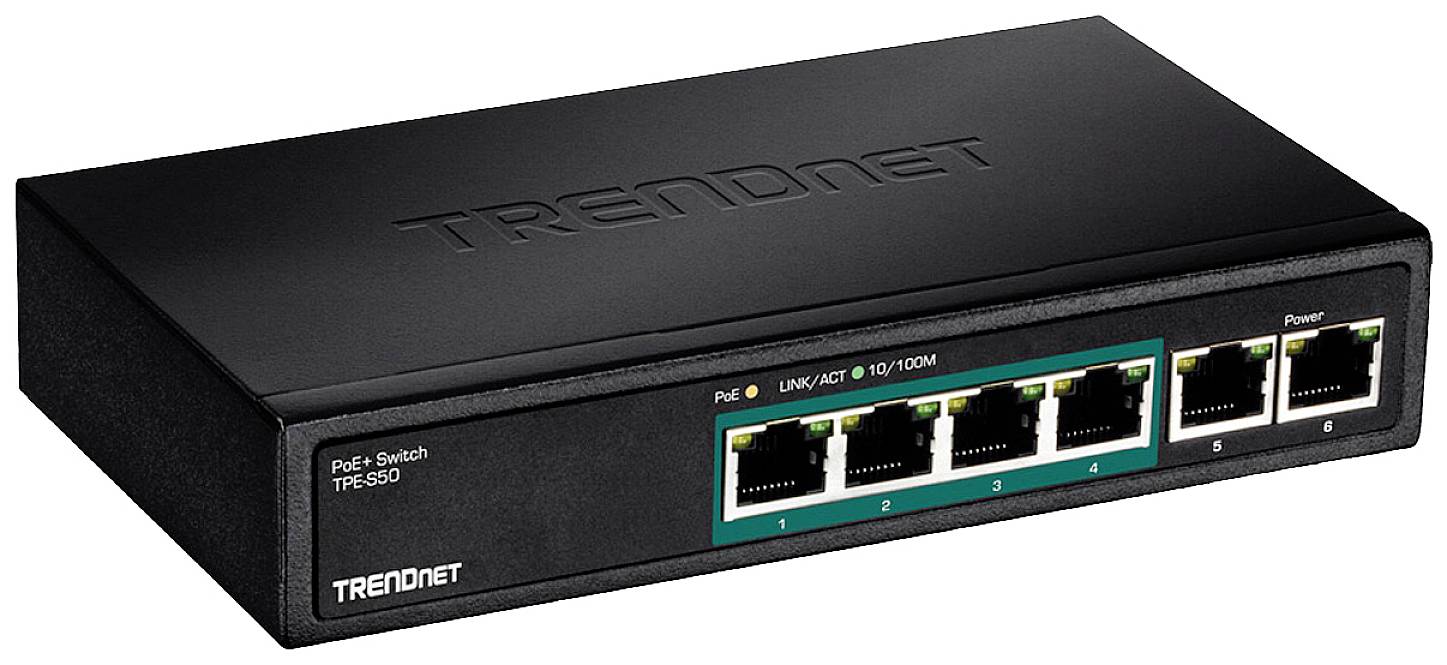 TrendNet TPE-S50 TPE-S50 Switch réseau 10 / 100 MBit/s fonction PoE
