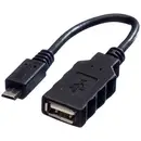 Roline Câble USB USB 2.0 USB-Micro-B mâle, USB-A femelle 0.15 m noir blindé 11.02.8311
