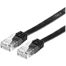 Value 21.99.0961 RJ45 Câble réseau, câble patch CAT 6 U/UTP 1.00 m noir non blindé, plat, contacts dorés 1 pc(s)