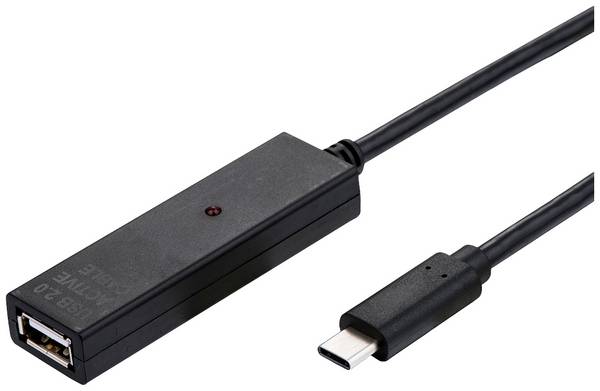 Value Câble USB  USB 2.0 USB-A mâle 10.00 m noir actif avec amplification du signal 12.99.1112