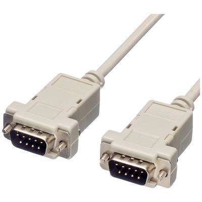 Deux câbles série RS-232 gris avec fiches et vis, adaptés aux connexions informatiques.