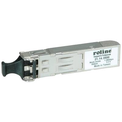 Un module SFP 'roline', modèle 21.14.3500, prend en charge le multi-mode à 850 nm et 1,25 Gbps, fabriqué à Taïwan.