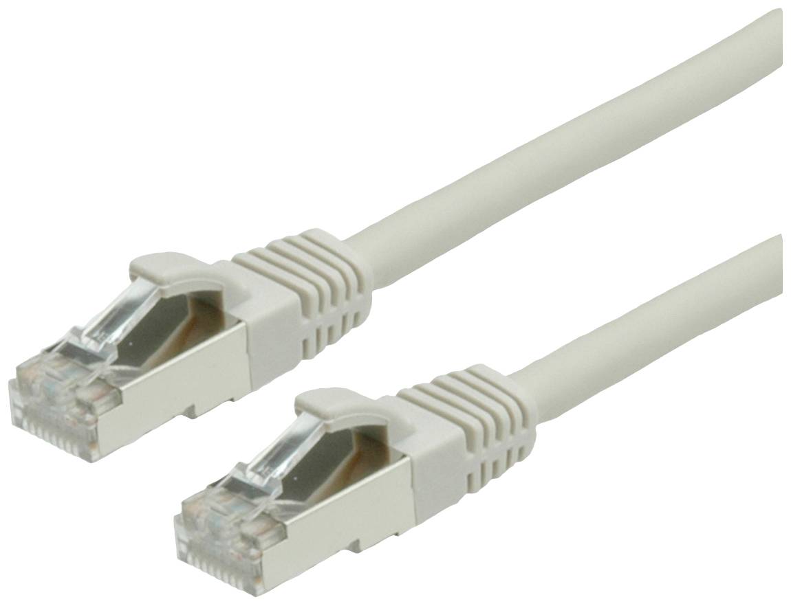 Deux câbles Ethernet beiges avec connecteurs RJ45 pour connecter des appareils réseau.