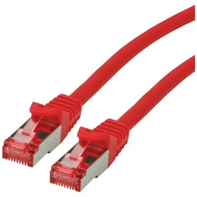 Deux câbles Ethernet rouges avec connecteurs RJ45.