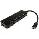 Value 14.99.5038 Hub USB 4 ports USB-A USB 3.2 Gen1 5 GBit/s avec fiche mâle USB-C noir