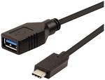 Adaptateur de câble USB 3.2 Gen 1 ROLINE, USB type C - A, ST/BU, OTG, noir, 0,15 m