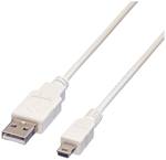 Câble USB 2.0 VALUE, type A - mini 5 broches, blanc, 3 m