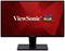 Un moniteur de la marque ViewSonic avec un fond rouge et un logo d'oiseau coloré.