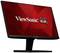 Un moniteur avec un arrière-plan d'écran rouge affiche le logo ViewSonic et trois oiseaux colorés.