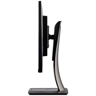 Un regard latéral sur un moniteur d'ordinateur moderne au design élégant et au support réglable.