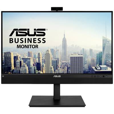 Un moniteur d'ordinateur ASUS affiche la skyline de New York avec l'Empire State Building. L'écran indique « Moniteur professionnel ASUS ».