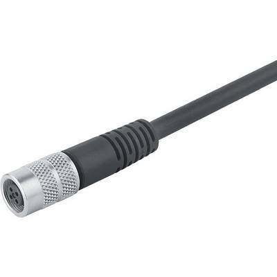 Câble noir avec fiche métallique ronde, adapté pour les connexions électroniques et les transmissions de signaux.