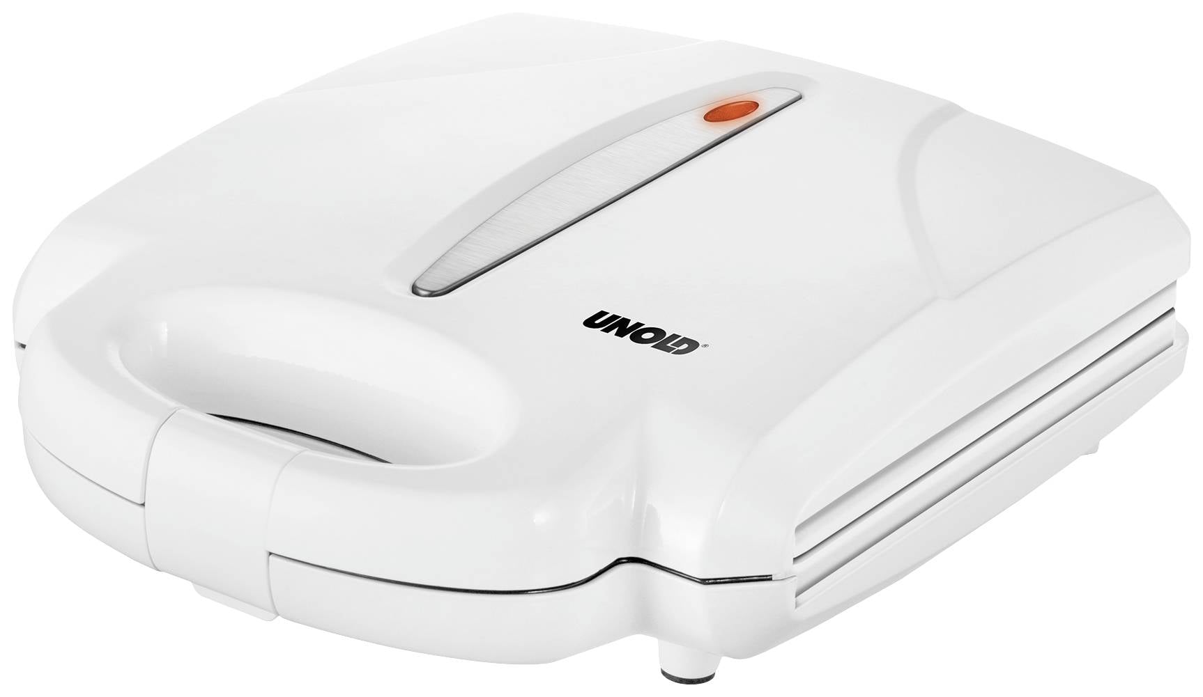 Unold Zaubernuss Gaufrier voyant lumineux, rabattable, revêtement anti-adhésif blanc, acier inoxydable