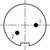Un diagramme montre deux points noirs à l'intérieur d'un cercle, numérotés '1' et '2'. Le cercle comporte des lignes horizontales et verticales qui se croisent en leur centre.