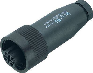 Un connecteur cylindrique noir avec quatre contacts de polarité et l'inscription 'LS 929'. Utilisé pour les connexions électriques.