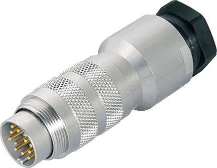 Connecteur métallique multibroche avec plusieurs broches dorées et surface rainurée, couramment utilisé dans des applications industrielles.