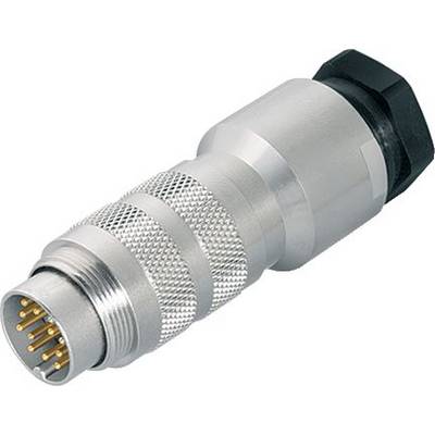 Connecteur métallique multibroche avec plusieurs broches dorées et surface rainurée, couramment utilisé dans des applications industrielles.