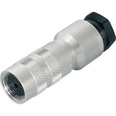 Connecteur métallique argenté avec plusieurs trous ronds à une extrémité et une surface de préhension texturée.
