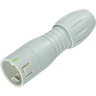 Connecteur à rotule gris avec surface texturée et marquage vert pour le positionnement. Adapté aux applications industrielles.