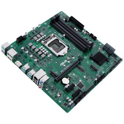 Carte mère verte avec différentes connexions, puces et emplacements pour processeur et modules de RAM.