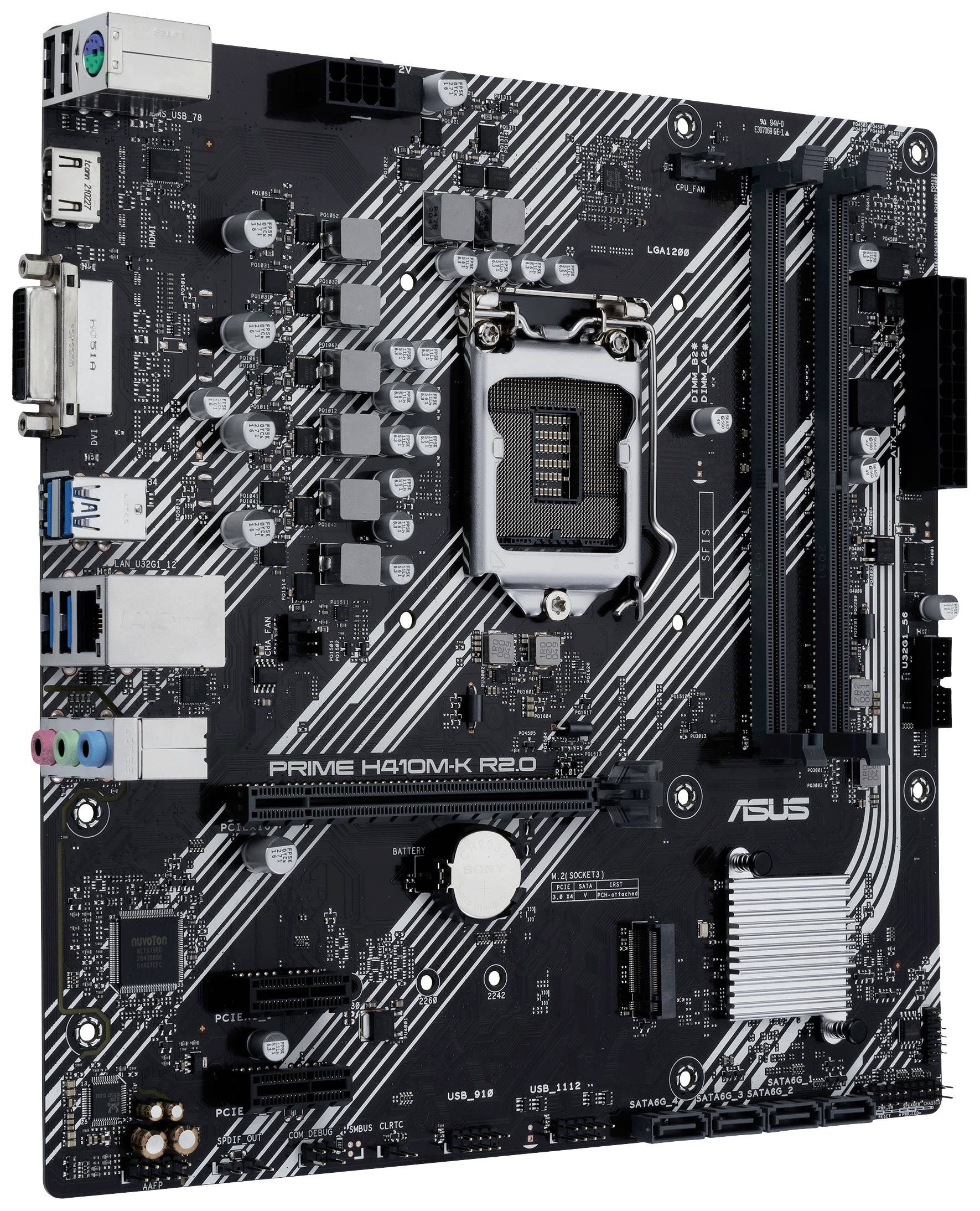 Asus PRIME H410M-K R2.0 Carte mère Socket (PC) Intel® 1200 Facteur de forme (détails) ATX Chipset de la carte mère Intel-1