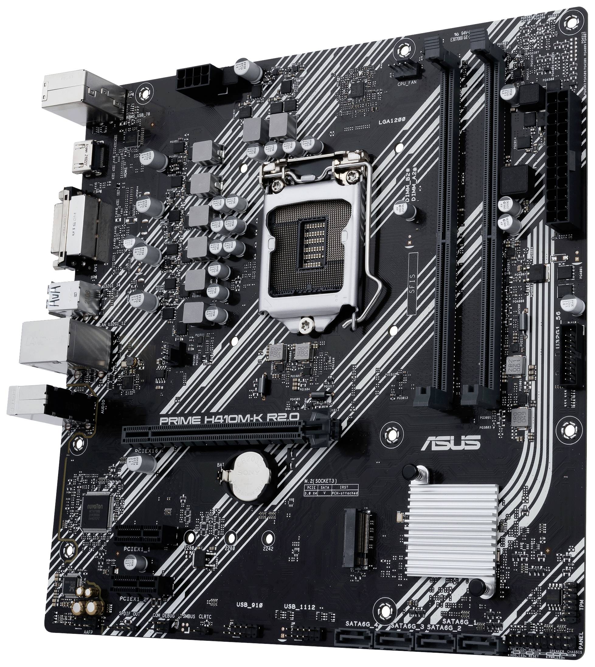 Asus PRIME H410M-K R2.0 Carte mère Socket (PC) Intel® 1200 Facteur de forme (détails) ATX Chipset de la carte mère Intel-3