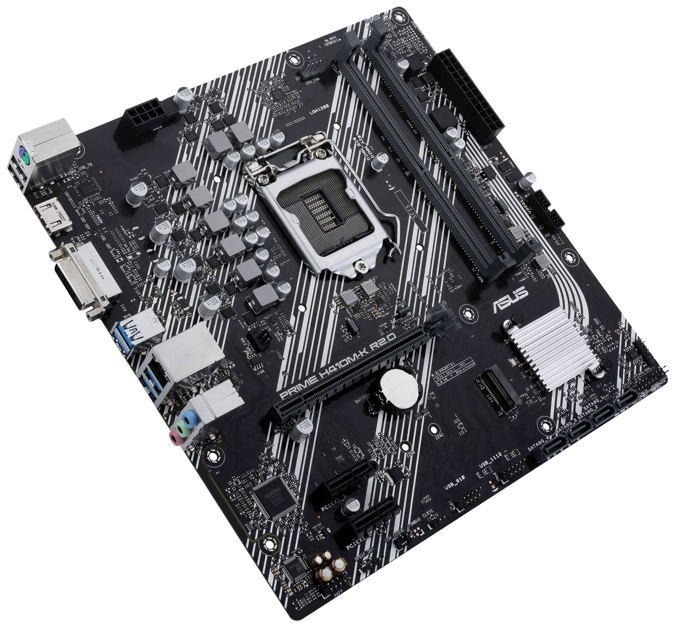 Asus PRIME H410M-K R2.0 Carte mère Socket (PC) Intel® 1200 Facteur de forme (détails) ATX Chipset de la carte mère Intel-4