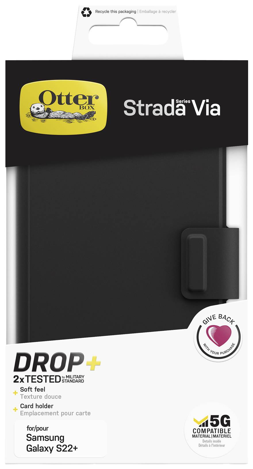 Étui Samsung Galaxy S22 Plus Simili cuir Porte-cartes OtterBox Noir-8