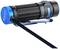 Lampe de poche compacte noire avec clip bleu et embout, marquée 'Baton 3', au design professionnel.