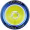 Vue sur une lampe LED portant l'inscription '1200 lumens' et 'CCT : 6000~7000K'. Couleurs dominantes bleu et jaune.